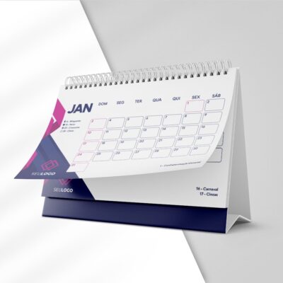 Calendário Mesa Folhas